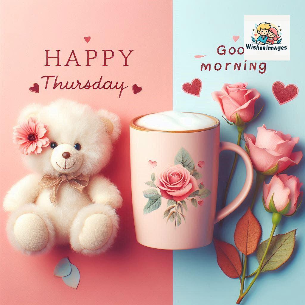 happy thursday good morning images for whatsapp in english thursday good morning images with cup flowers ()