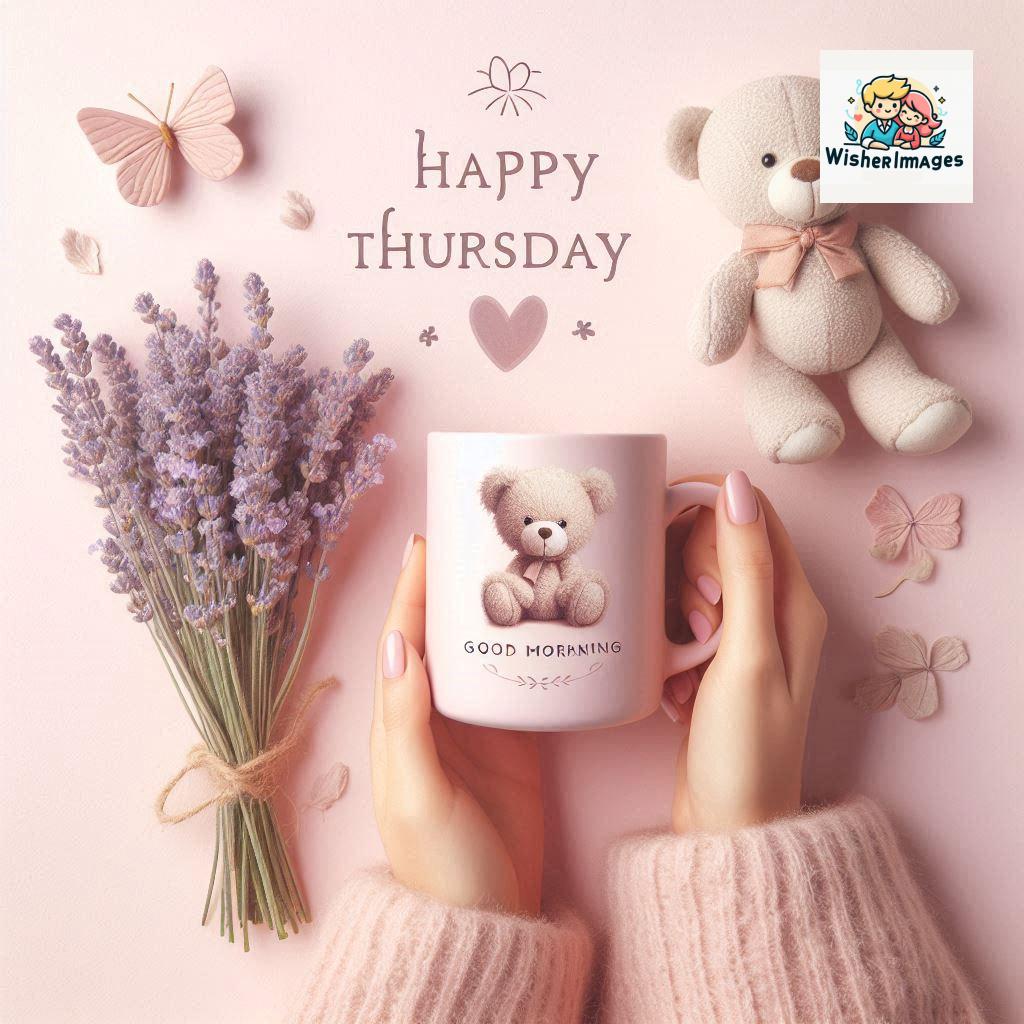 happy thursday good morning images for whatsapp in english thursday good morning images with cup flowers ()