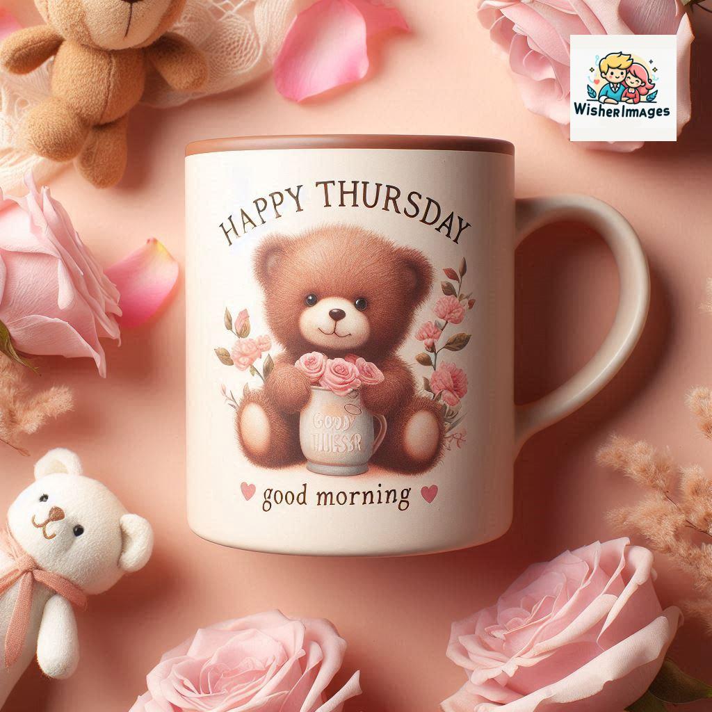 happy thursday good morning images for whatsapp in english thursday good morning images with cup flowers ()