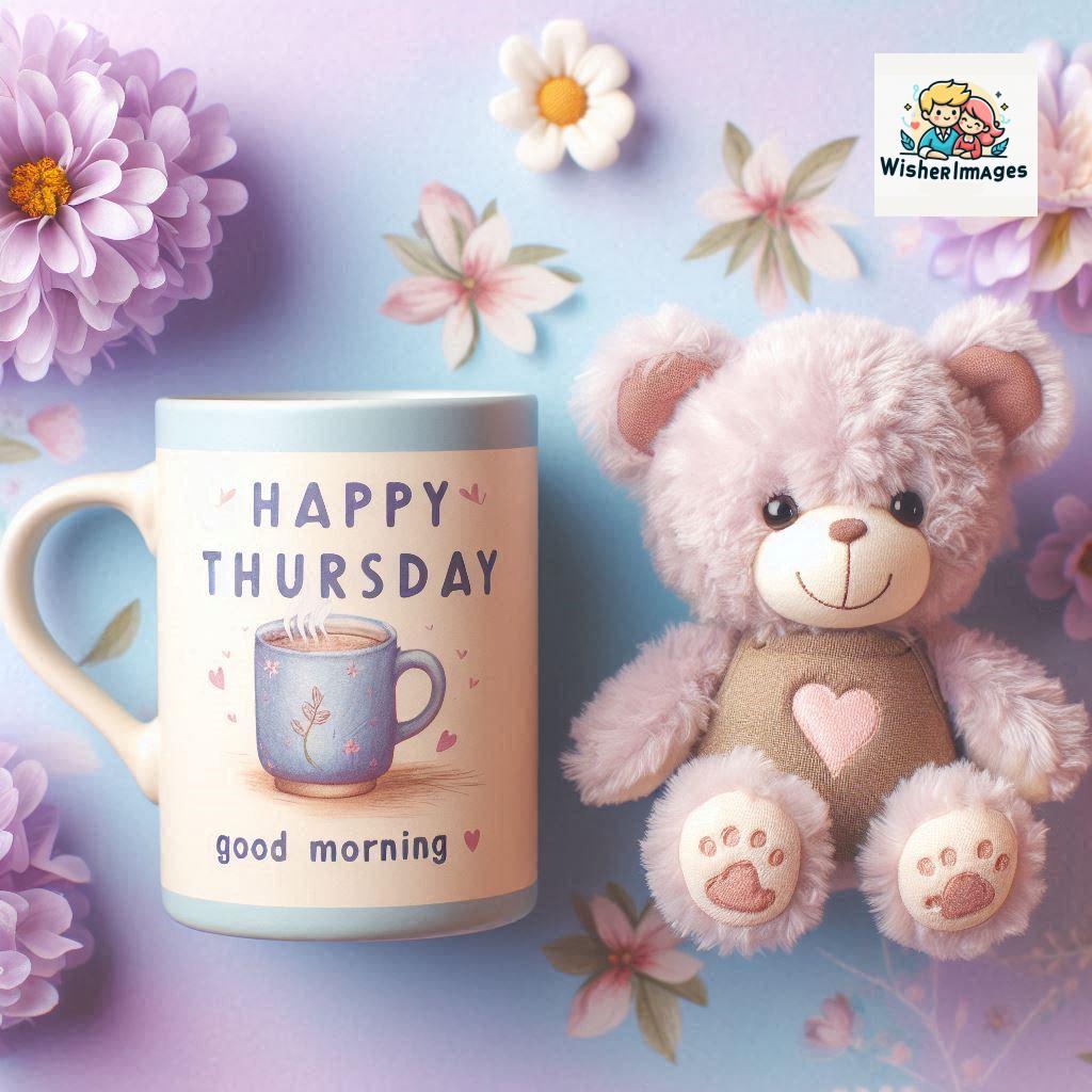 happy thursday good morning images for whatsapp in english thursday good morning images with cup flowers ()