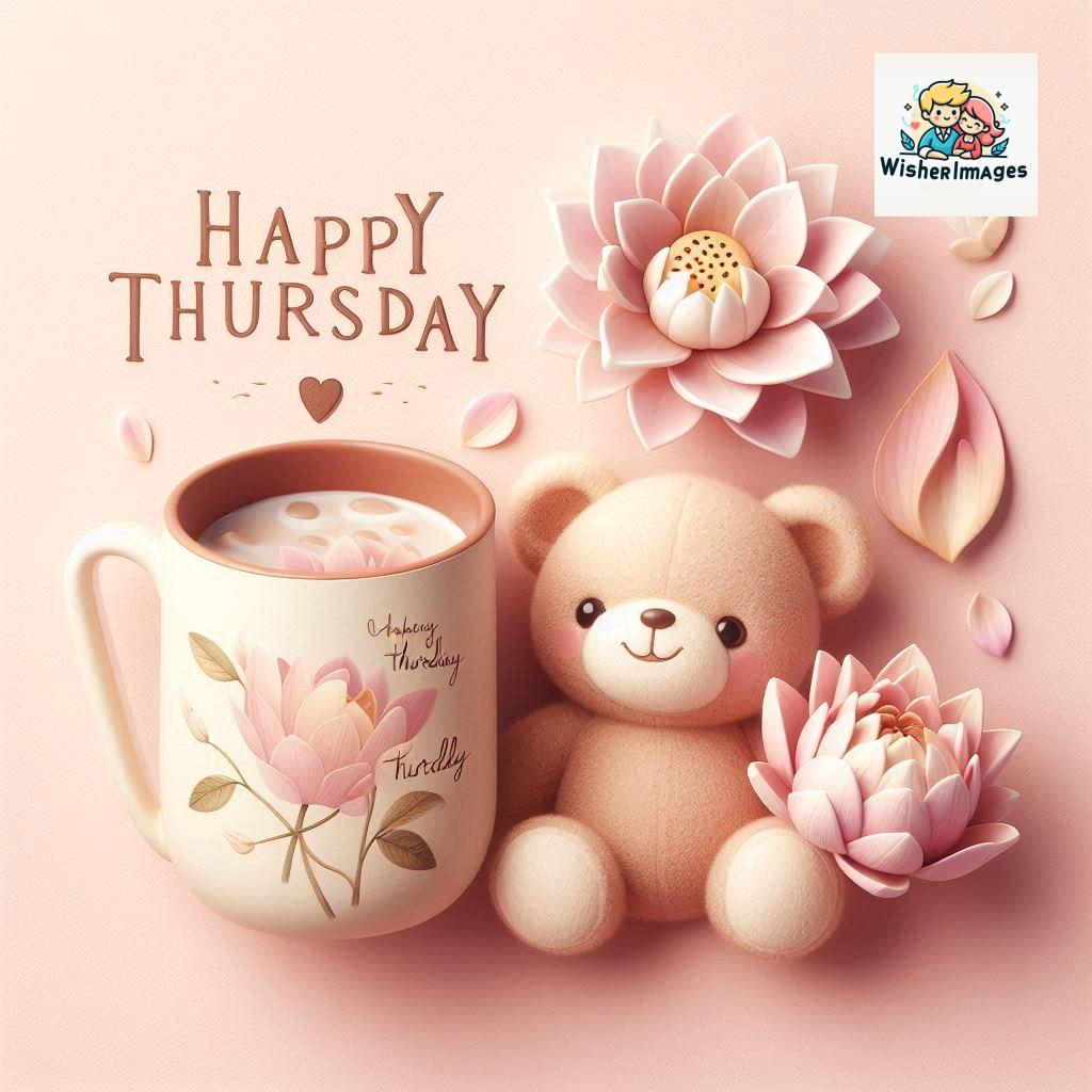 happy thursday good morning images for whatsapp in english thursday good morning images with cup flowers ()