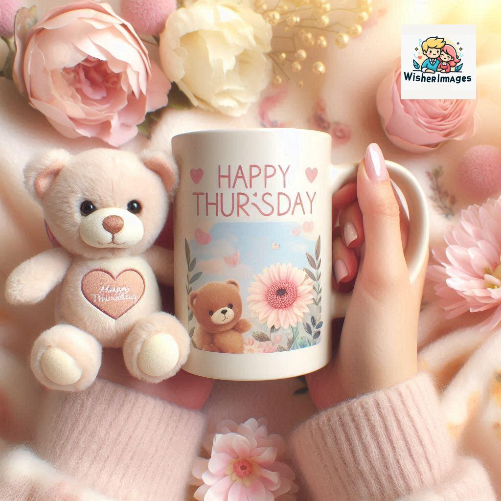 happy thursday good morning images for whatsapp in english thursday good morning images with cup flowers ()