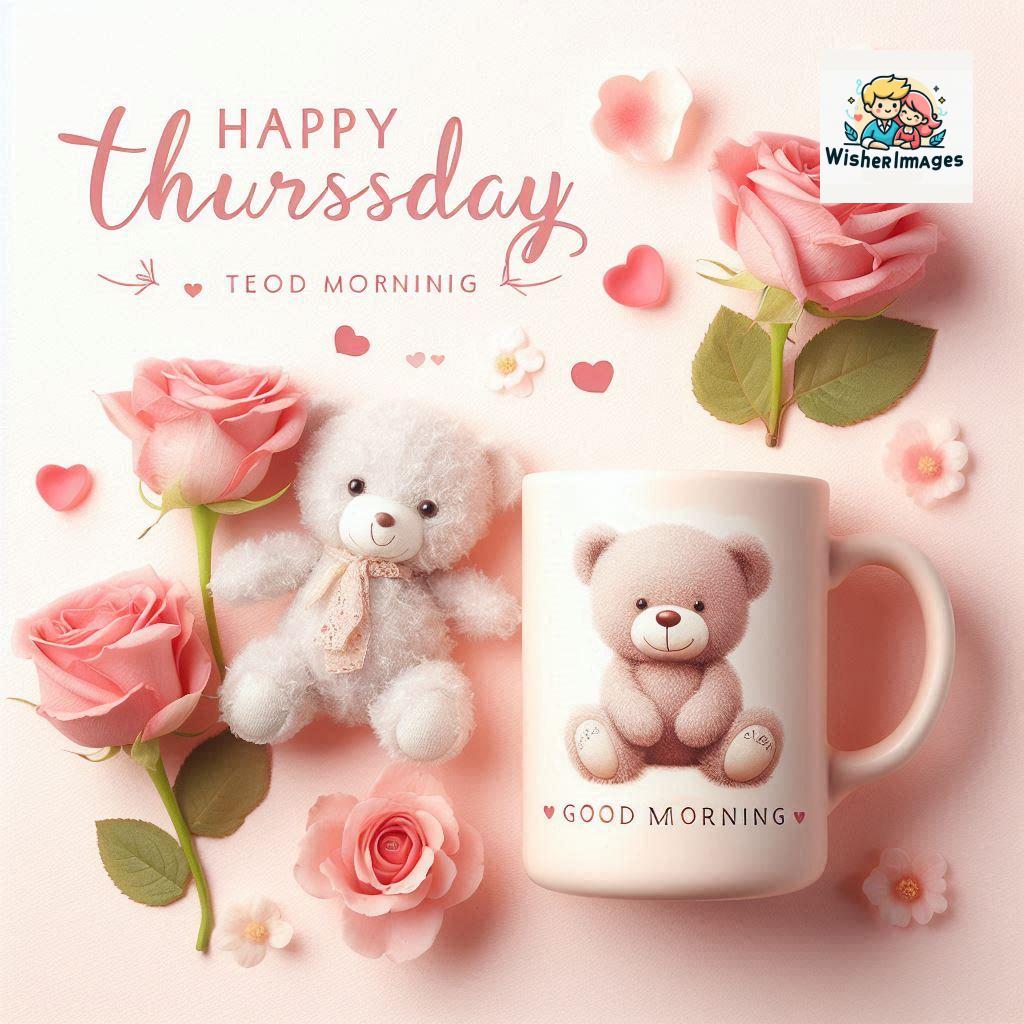 happy thursday good morning images for whatsapp in english thursday good morning images with cup flowers ()