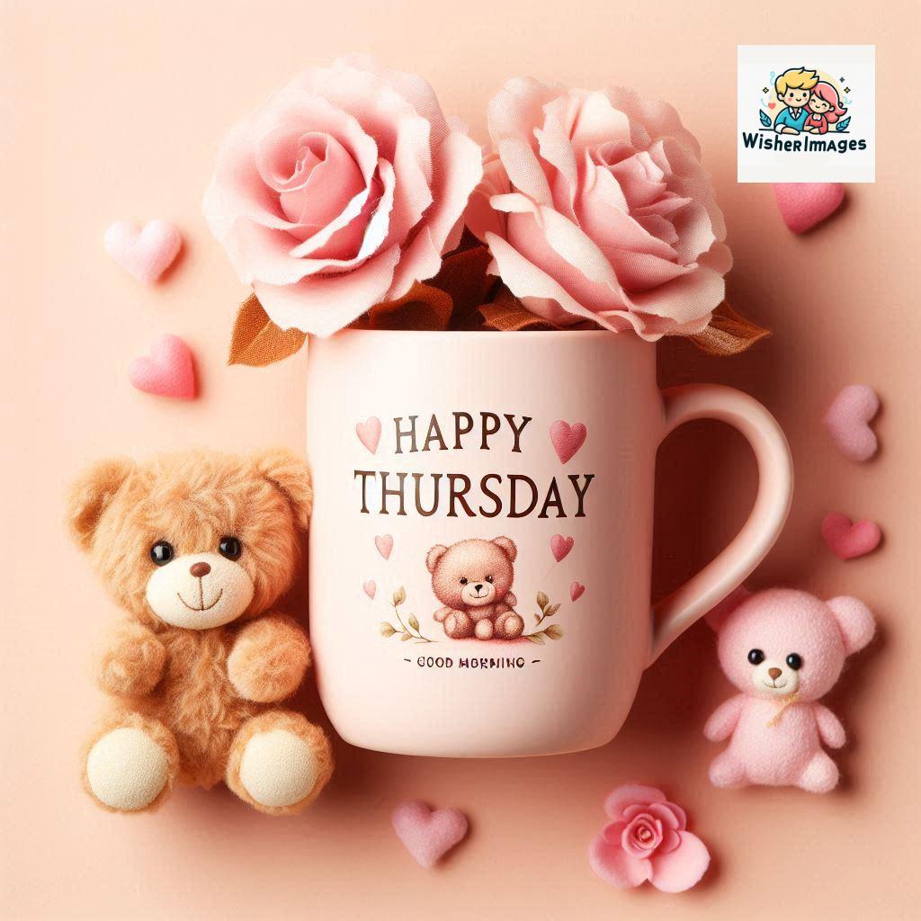 happy thursday good morning images for whatsapp in english thursday good morning images with cup flowers ()