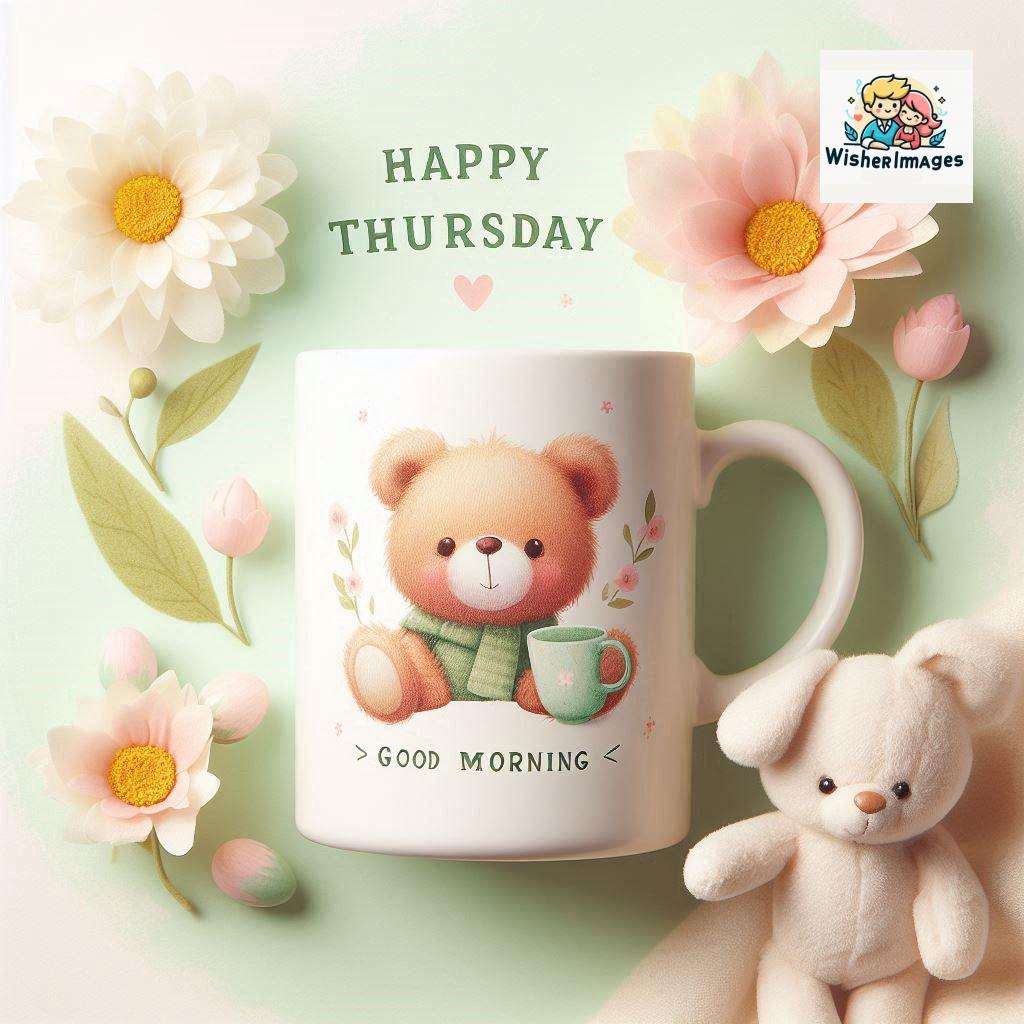 happy thursday good morning images for whatsapp in english thursday good morning images with cup flowers ()