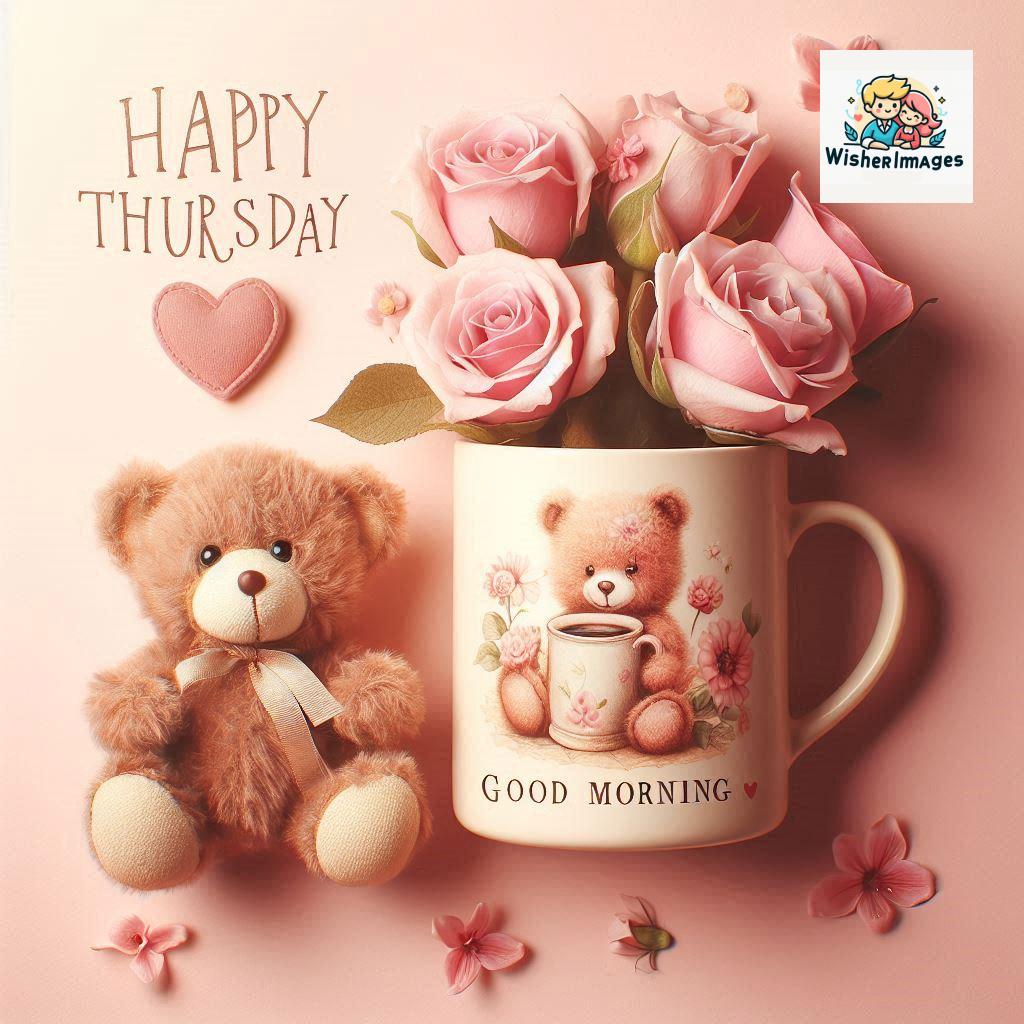 happy thursday good morning images for whatsapp in english thursday good morning images with cup flowers ()