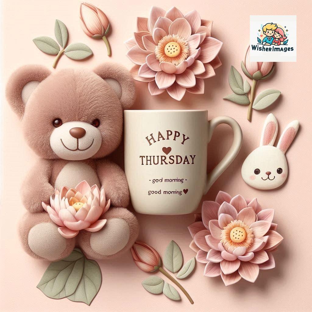 happy thursday good morning images for whatsapp in english thursday good morning images with cup flowers ()