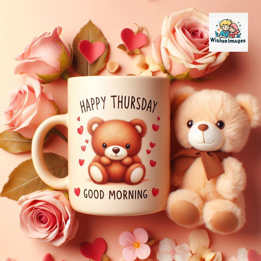 happy thursday good morning images for whatsapp in english thursday good morning images with cup flowers ()