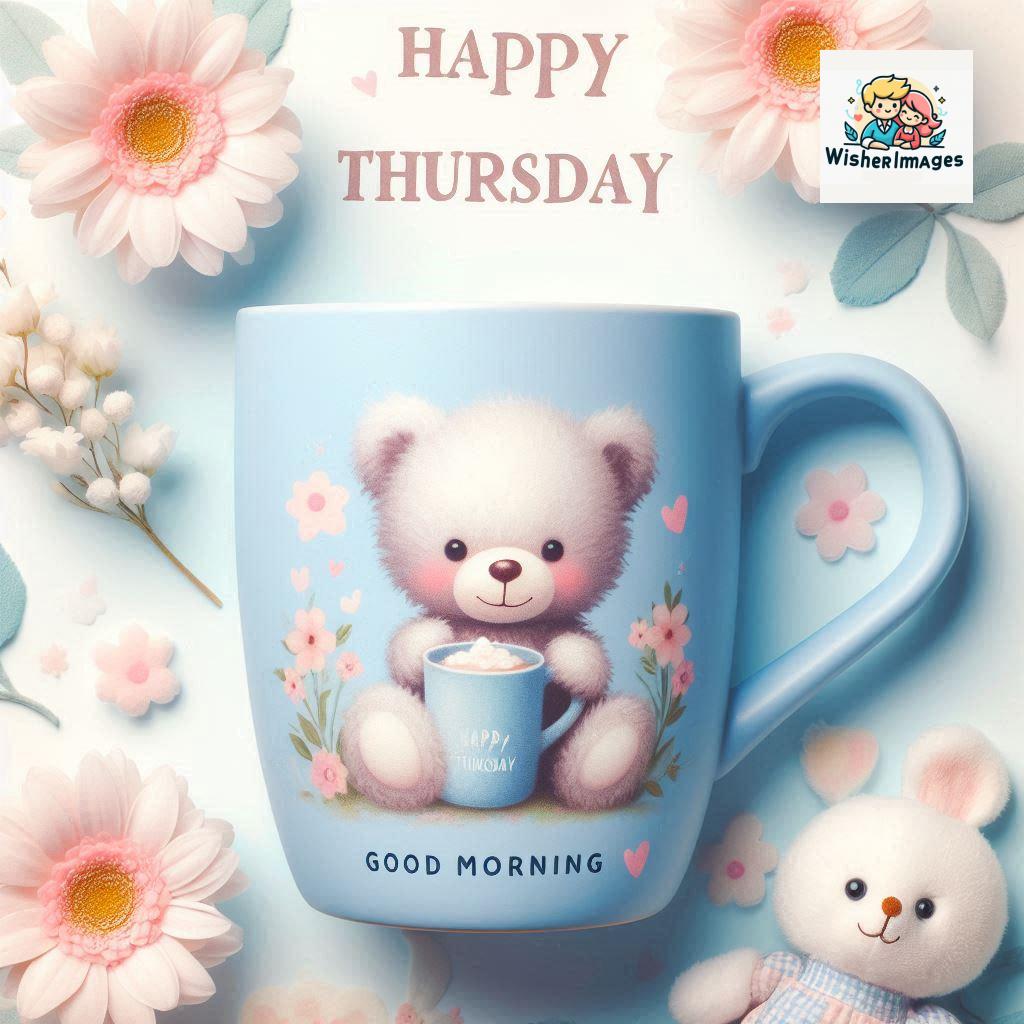 happy thursday good morning images for whatsapp in english thursday good morning images with cup flowers ()