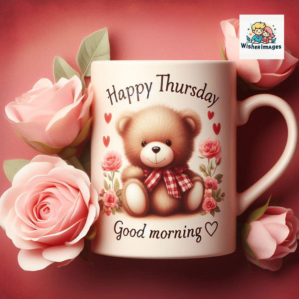 happy thursday good morning images for whatsapp in english thursday good morning images with cup flowers ()