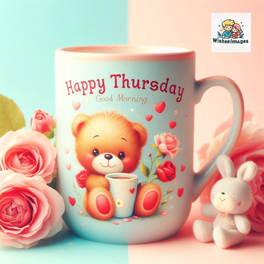 happy thursday good morning images for whatsapp in english thursday good morning images with cup flowers ()