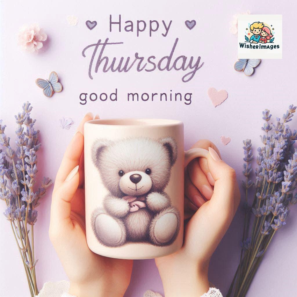 happy thursday good morning images for whatsapp in english thursday good morning images with cup flowers ()