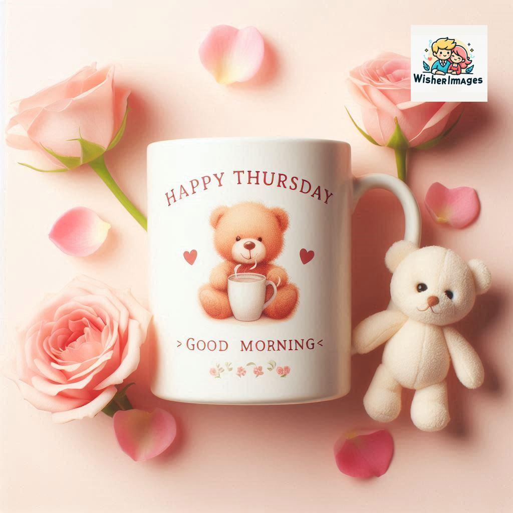 happy thursday good morning images for whatsapp in english thursday good morning images with cup flowers ()