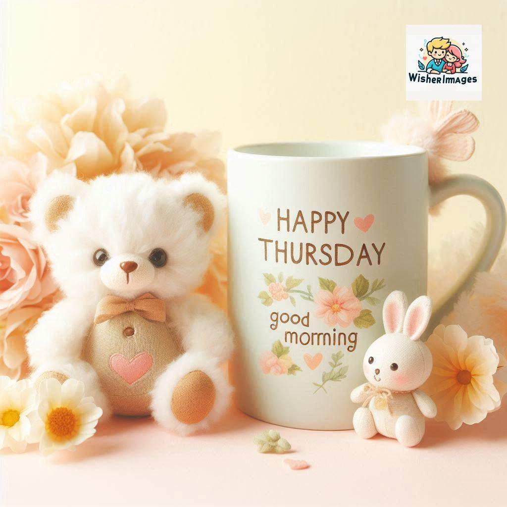 happy thursday good morning images for whatsapp in english thursday good morning images with cup flowers ()