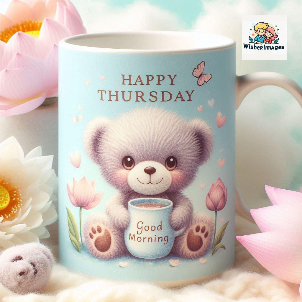 happy thursday good morning images for whatsapp in english thursday good morning images with cup flowers ()