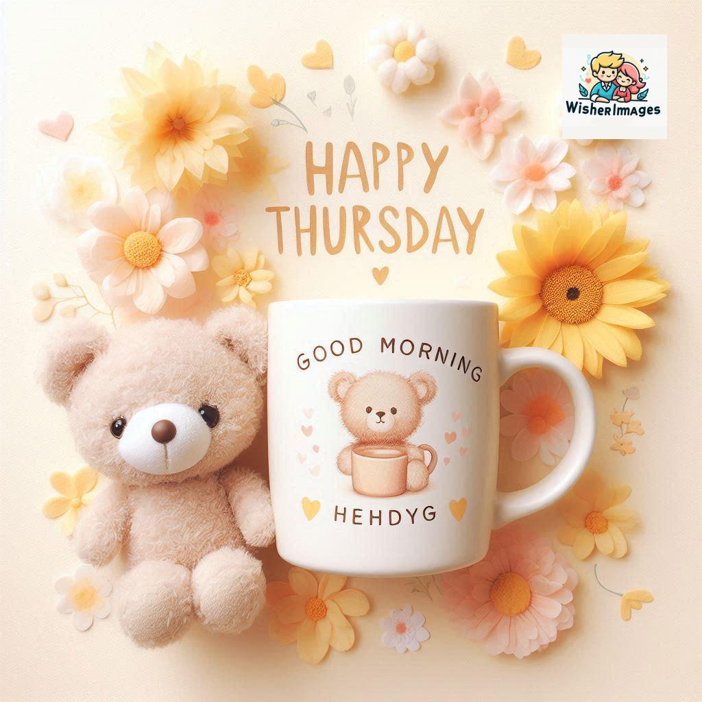 happy thursday good morning images for whatsapp in english thursday good morning images with cup flowers ()