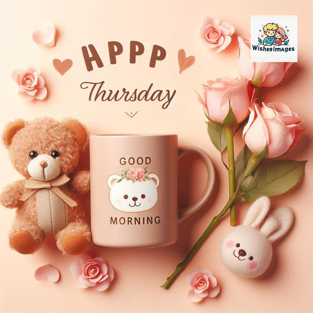 happy thursday good morning images for whatsapp in english thursday good morning images with cup flowers ()