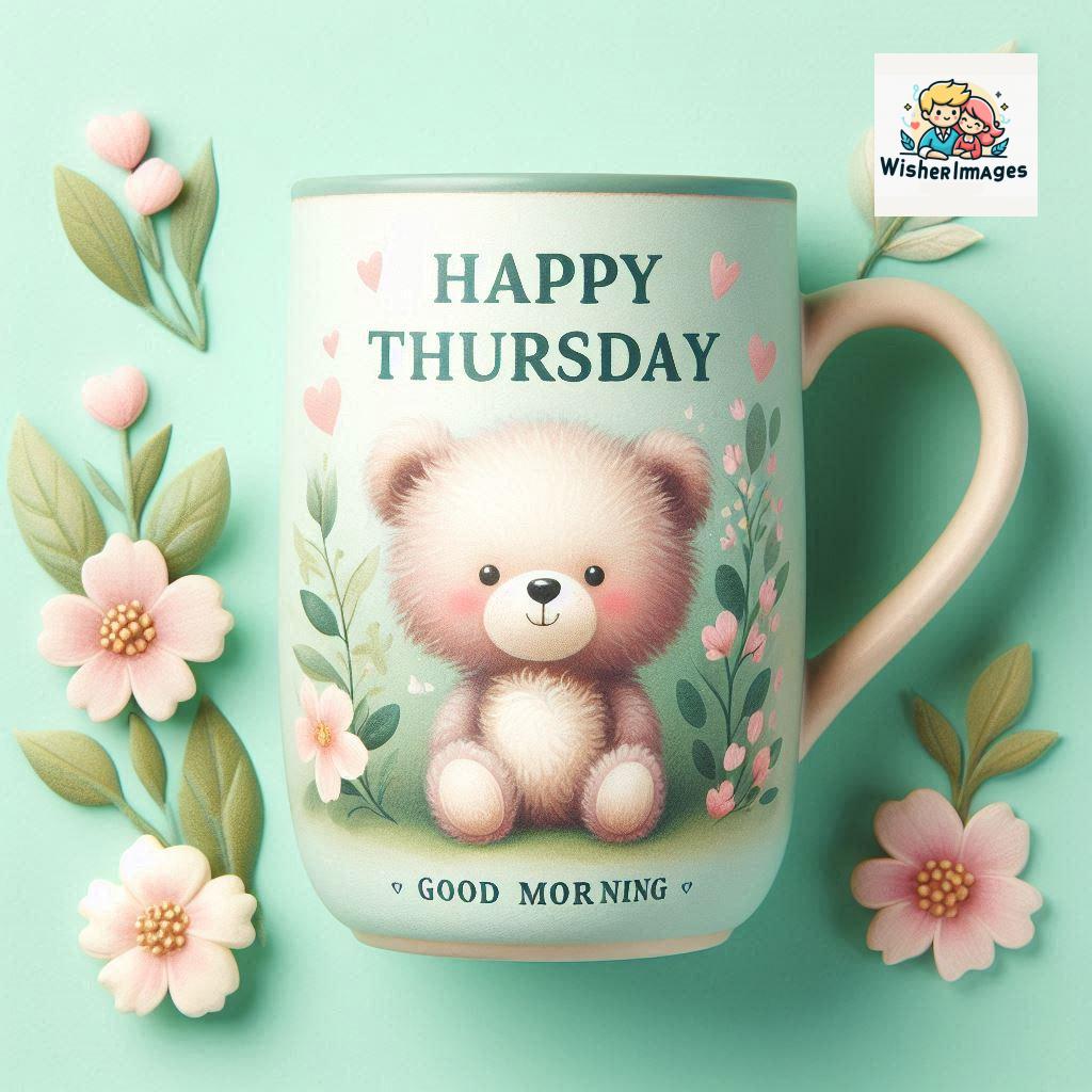 happy thursday good morning images for whatsapp in english thursday good morning images with cup flowers ()