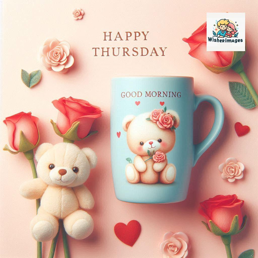 happy thursday good morning images for whatsapp in english thursday good morning images with cup flowers ()