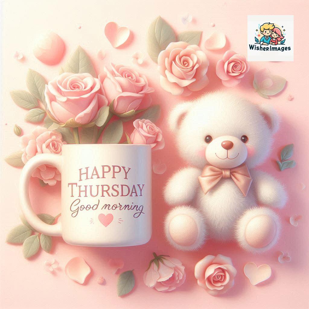 happy thursday good morning images for whatsapp in english thursday good morning images with cup flowers ()