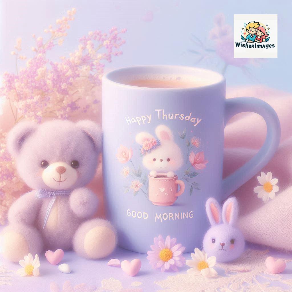 happy thursday good morning images for whatsapp in english thursday good morning images with cup flowers ()