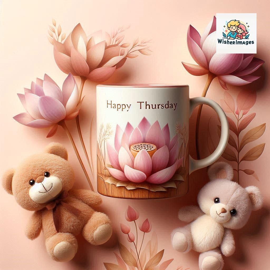 happy thursday good morning images for whatsapp in english thursday good morning images with cup flowers ()