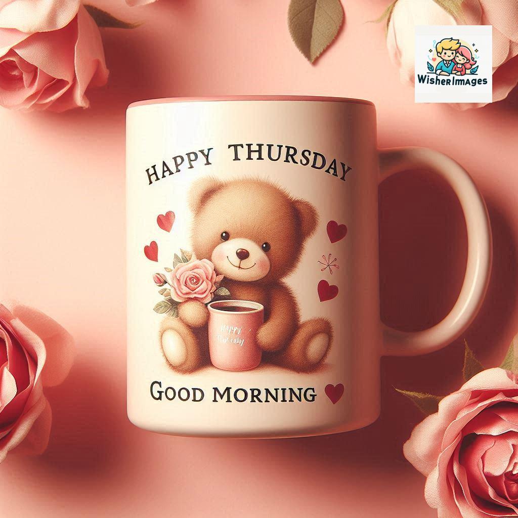 happy thursday good morning images for whatsapp in english thursday good morning images with cup flowers ()