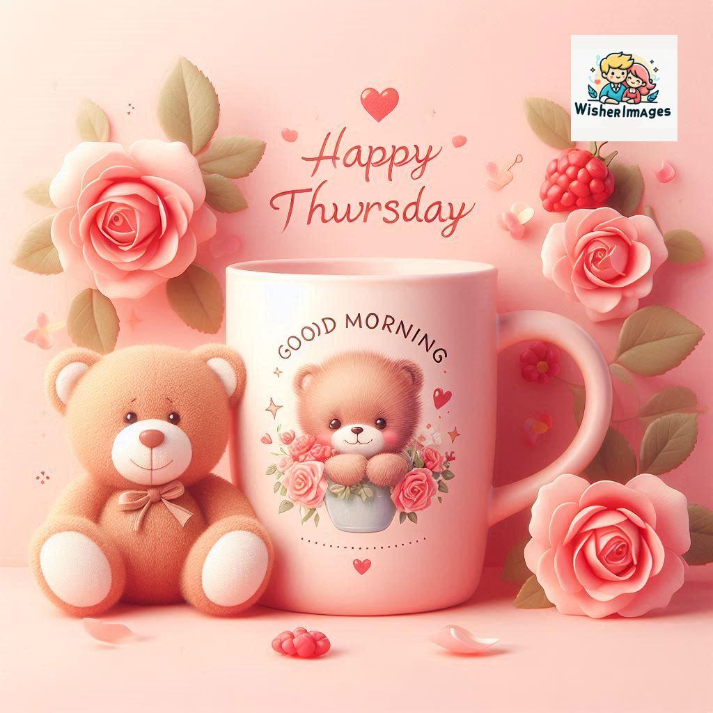 happy thursday good morning images for whatsapp in english thursday good morning images with cup flowers ()