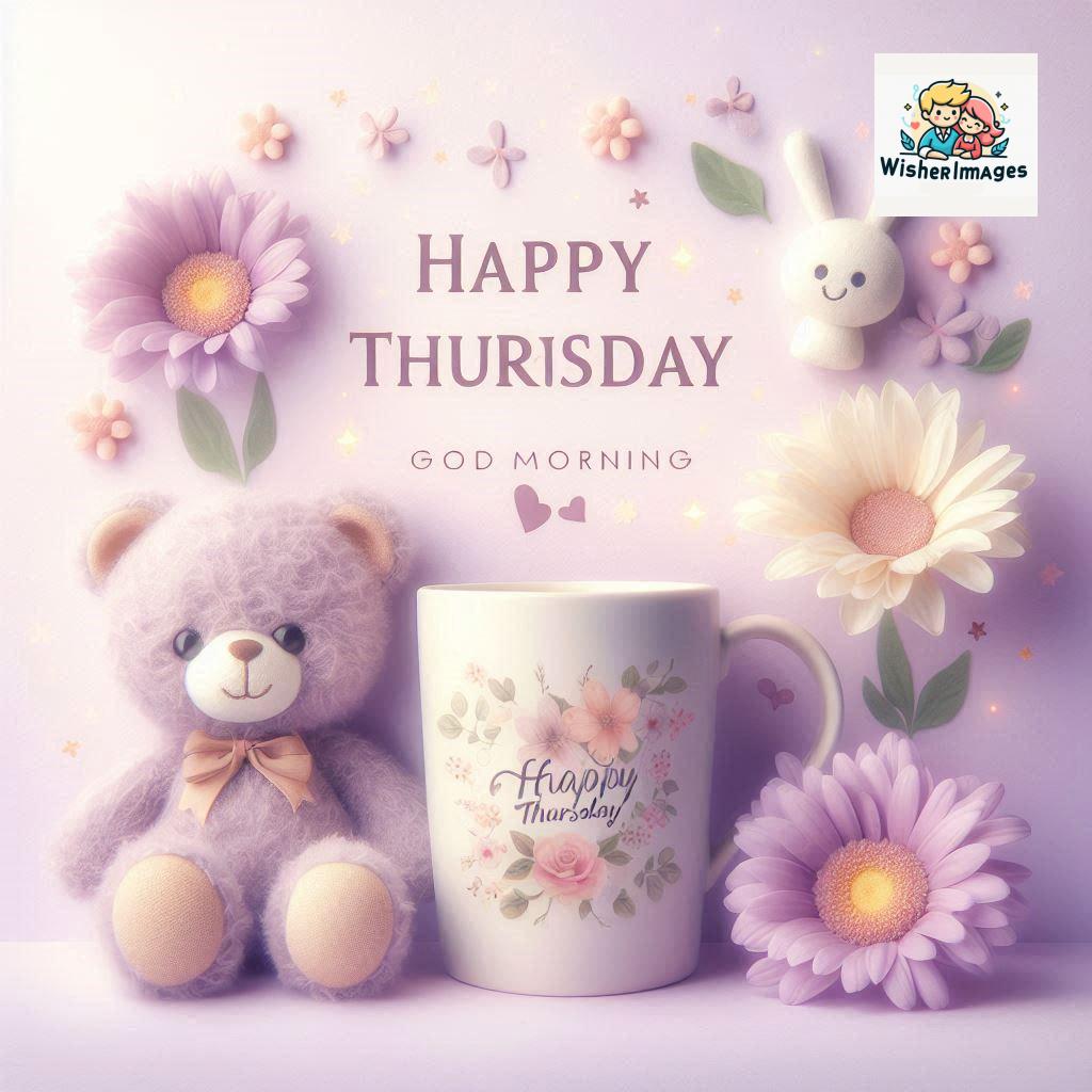 happy thursday good morning images for whatsapp in english thursday good morning images with cup flowers ()