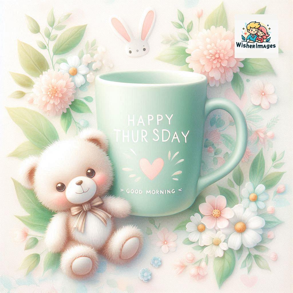 happy thursday good morning images for whatsapp in english thursday good morning images with cup flowers ()