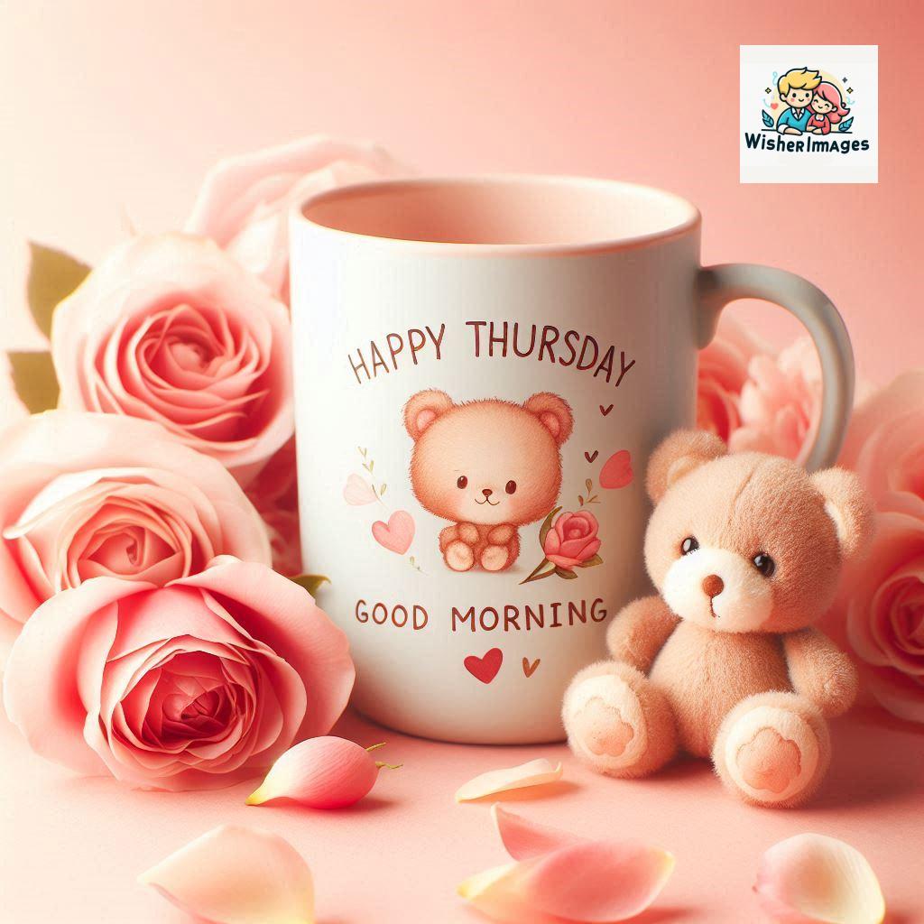 happy thursday good morning images for whatsapp in english thursday good morning images with cup flowers ()