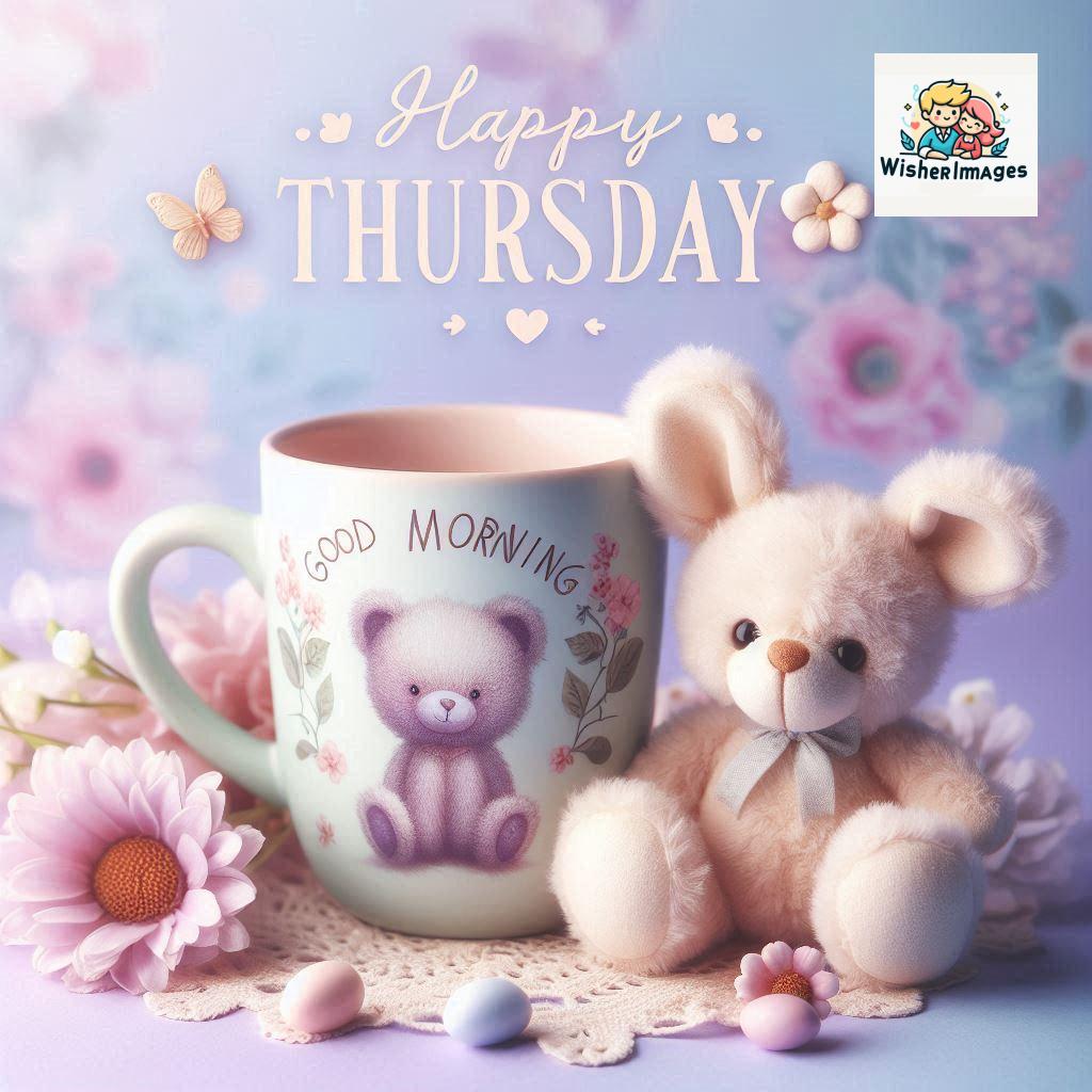 happy thursday good morning images for whatsapp in english thursday good morning images with cup flowers ()