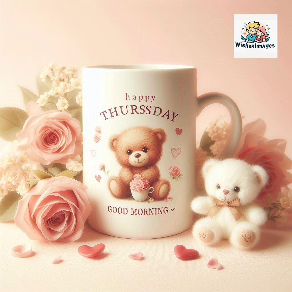 happy thursday good morning images for whatsapp in english thursday good morning images with cup flowers ()