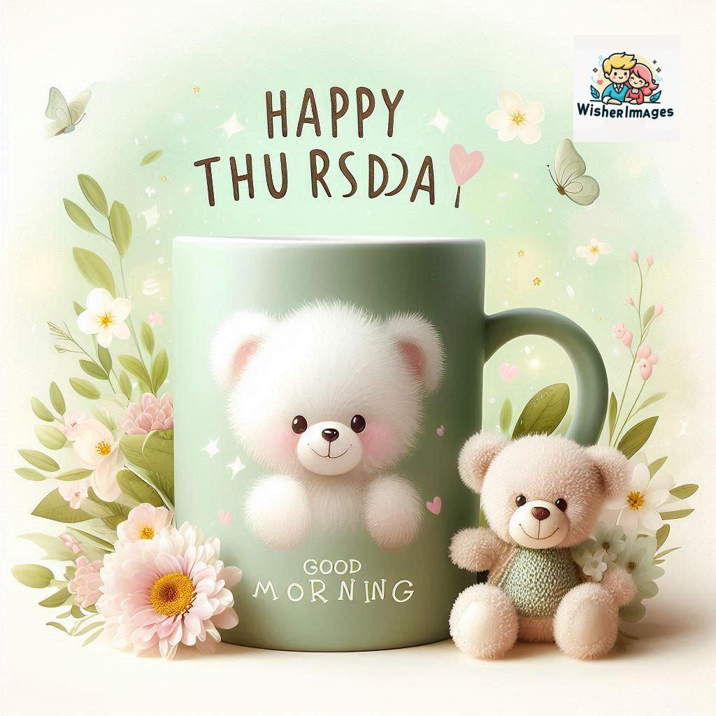 happy thursday good morning images for whatsapp in english thursday good morning images with cup flowers ()