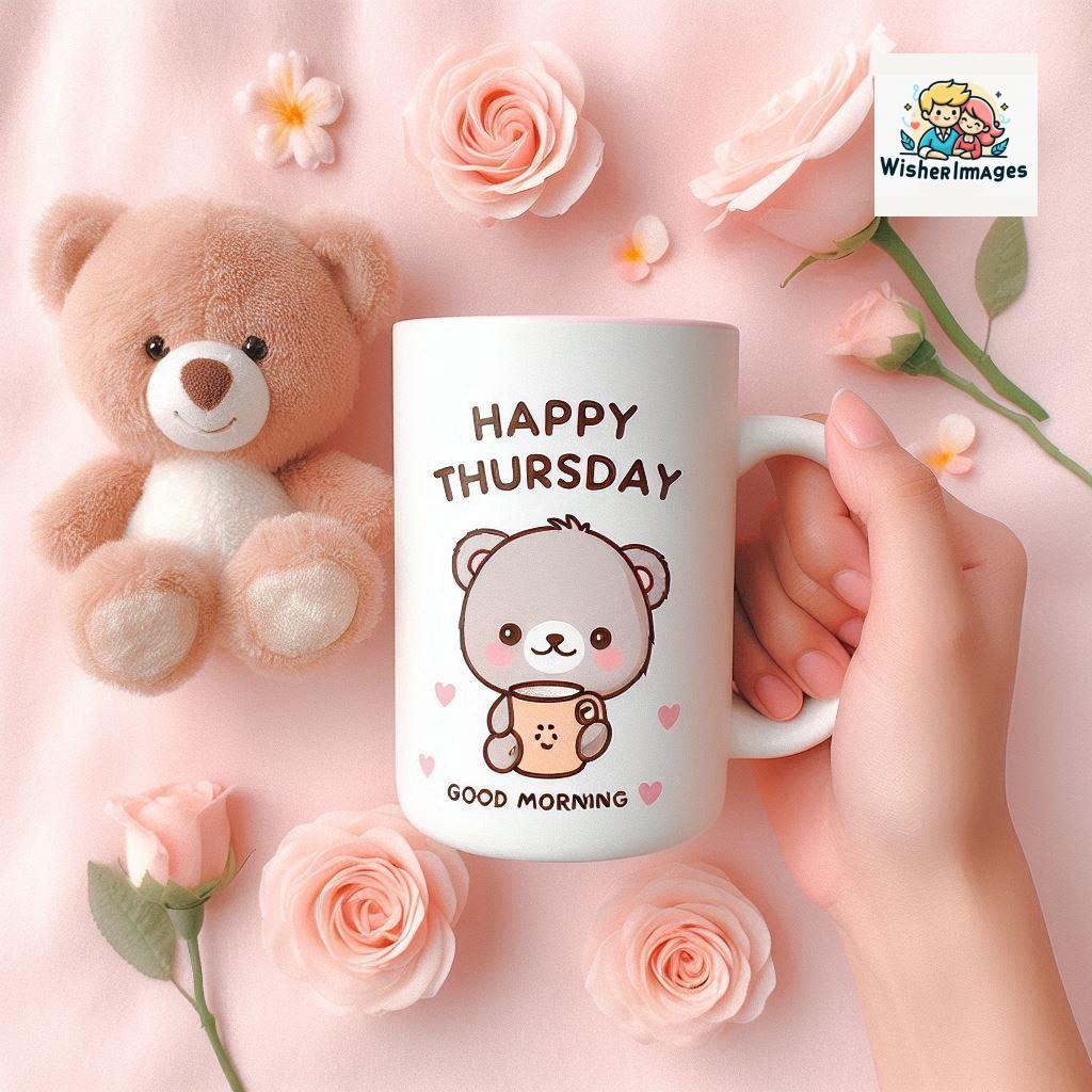 happy thursday good morning images for whatsapp in english thursday good morning images with cup flowers ()