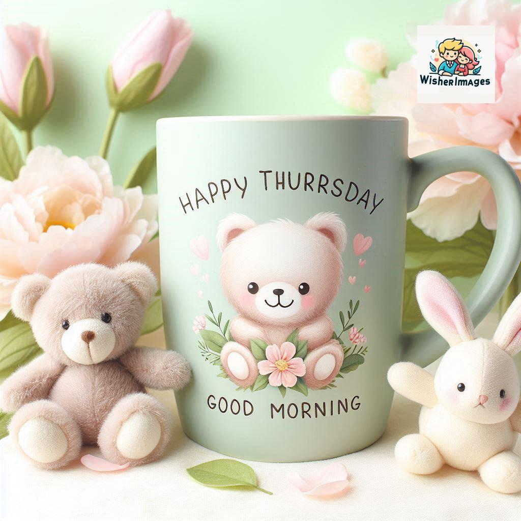 happy thursday good morning images for whatsapp in english thursday good morning images with cup flowers ()