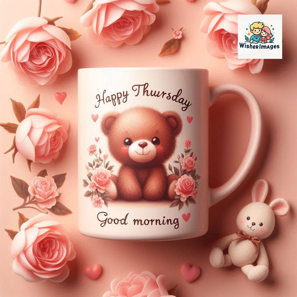 happy thursday good morning images for whatsapp in english thursday good morning images with cup flowers ()