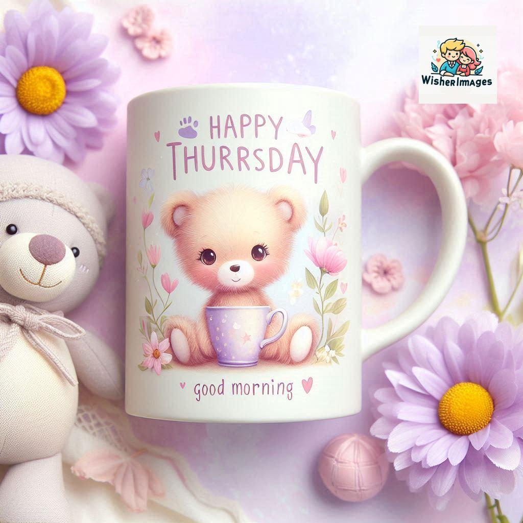 happy thursday good morning images for whatsapp in english thursday good morning images with cup flowers ()