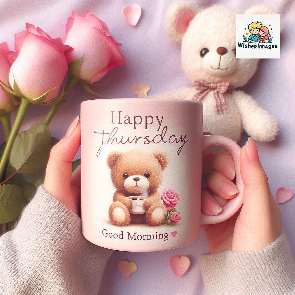 happy thursday good morning images for whatsapp in english thursday good morning images with cup flowers ()