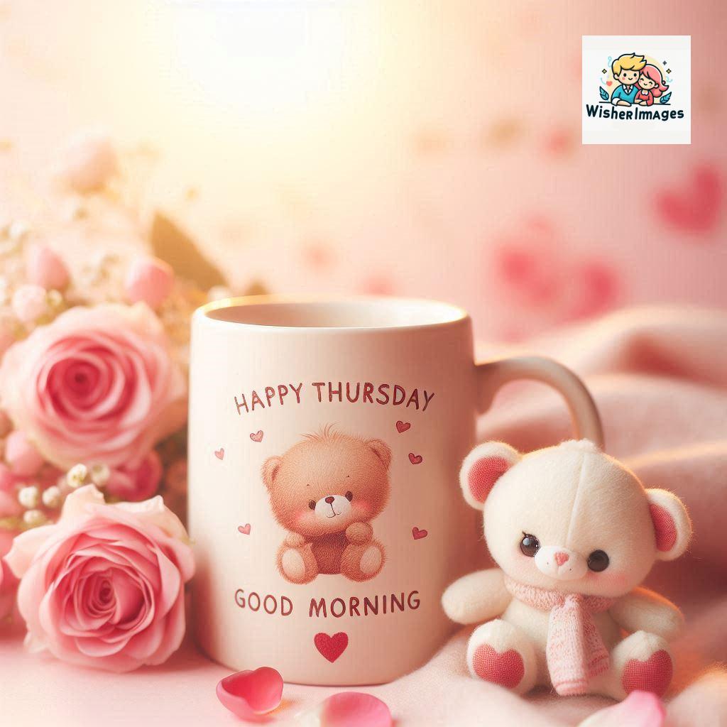 happy thursday good morning images for whatsapp in english thursday good morning images with cup flowers ()