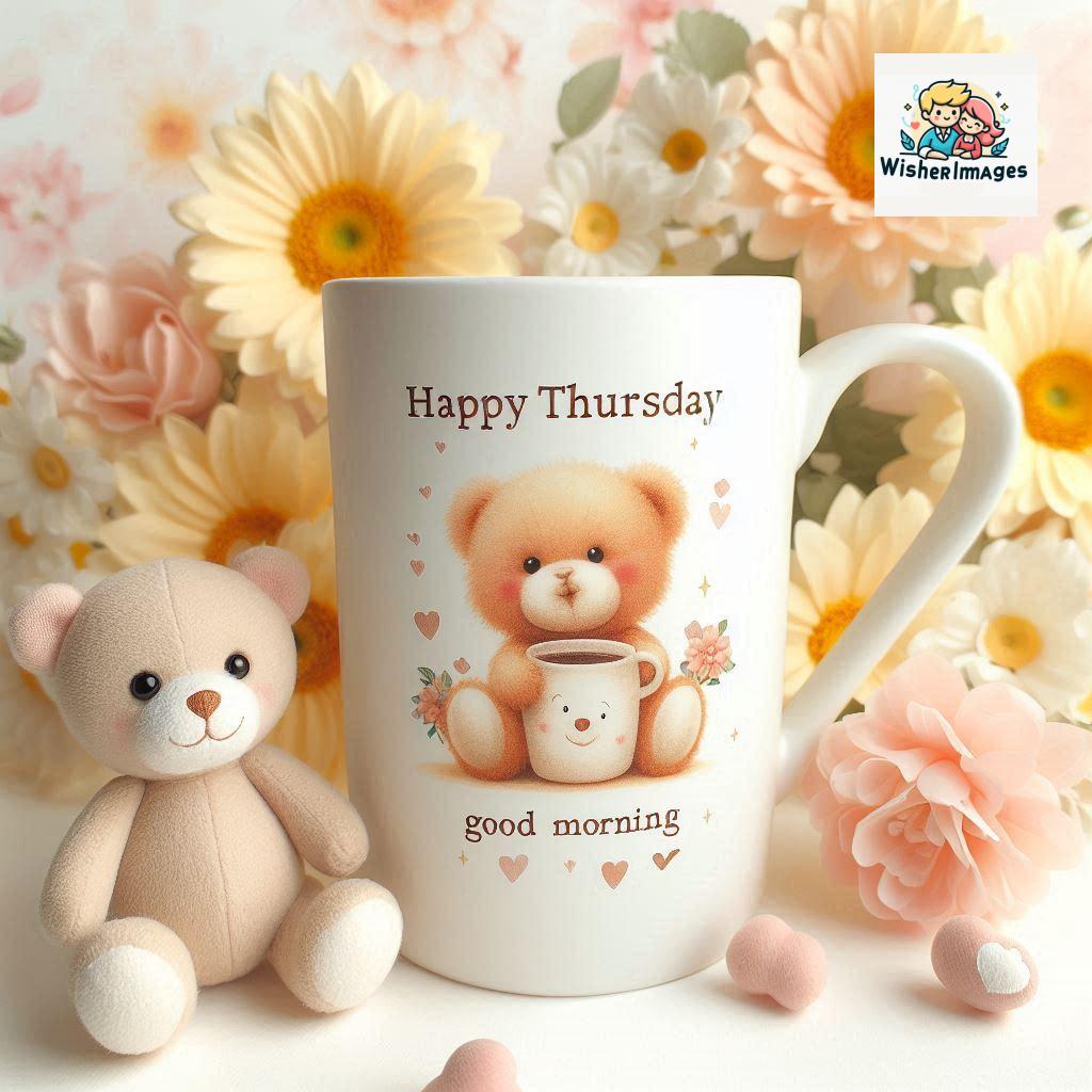 happy thursday good morning images for whatsapp in english thursday good morning images with cup flowers ()