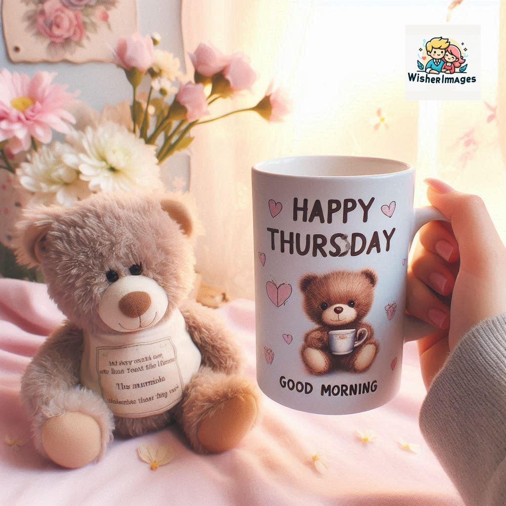 happy thursday good morning images for whatsapp in english thursday good morning images with cup flowers ()