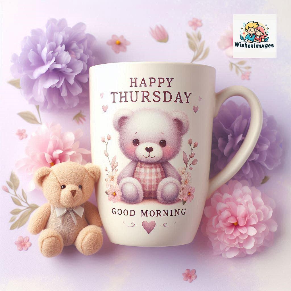 happy thursday good morning images for whatsapp in english thursday good morning images with cup flowers ()