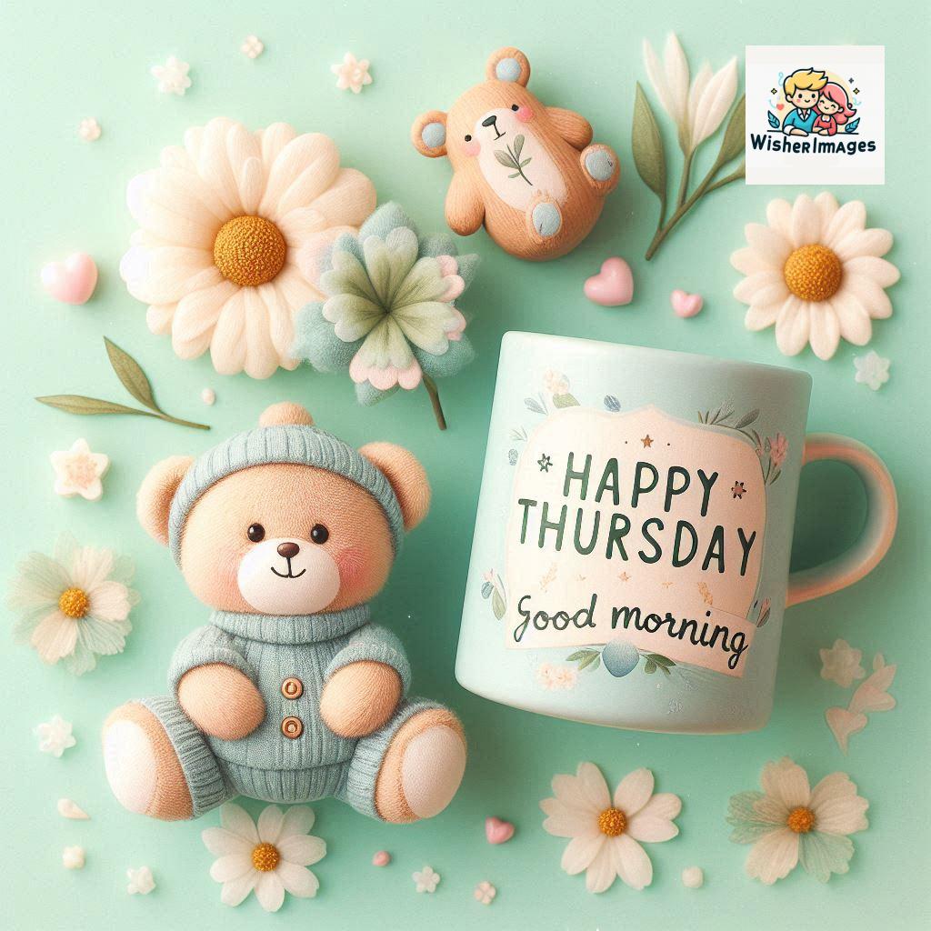 happy thursday good morning images for whatsapp in english thursday good morning images with cup flowers ()