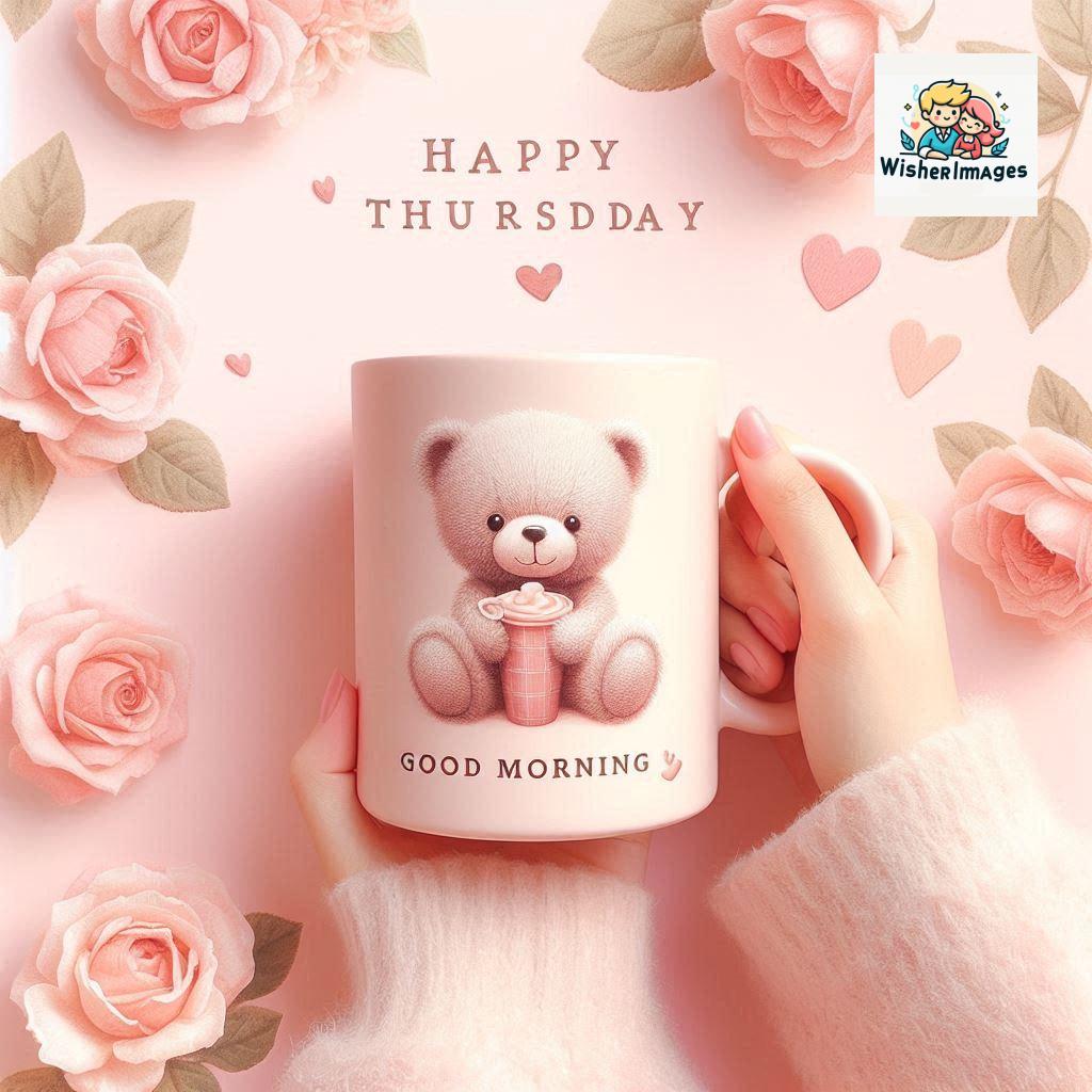 happy thursday good morning images for whatsapp in english thursday good morning images with cup flowers ()