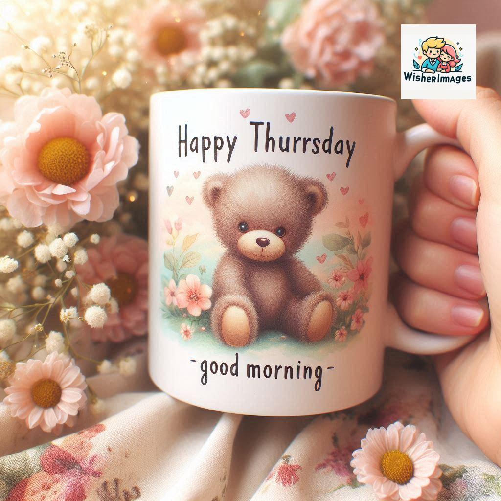 happy thursday good morning images for whatsapp in english thursday good morning images with cup flowers ()