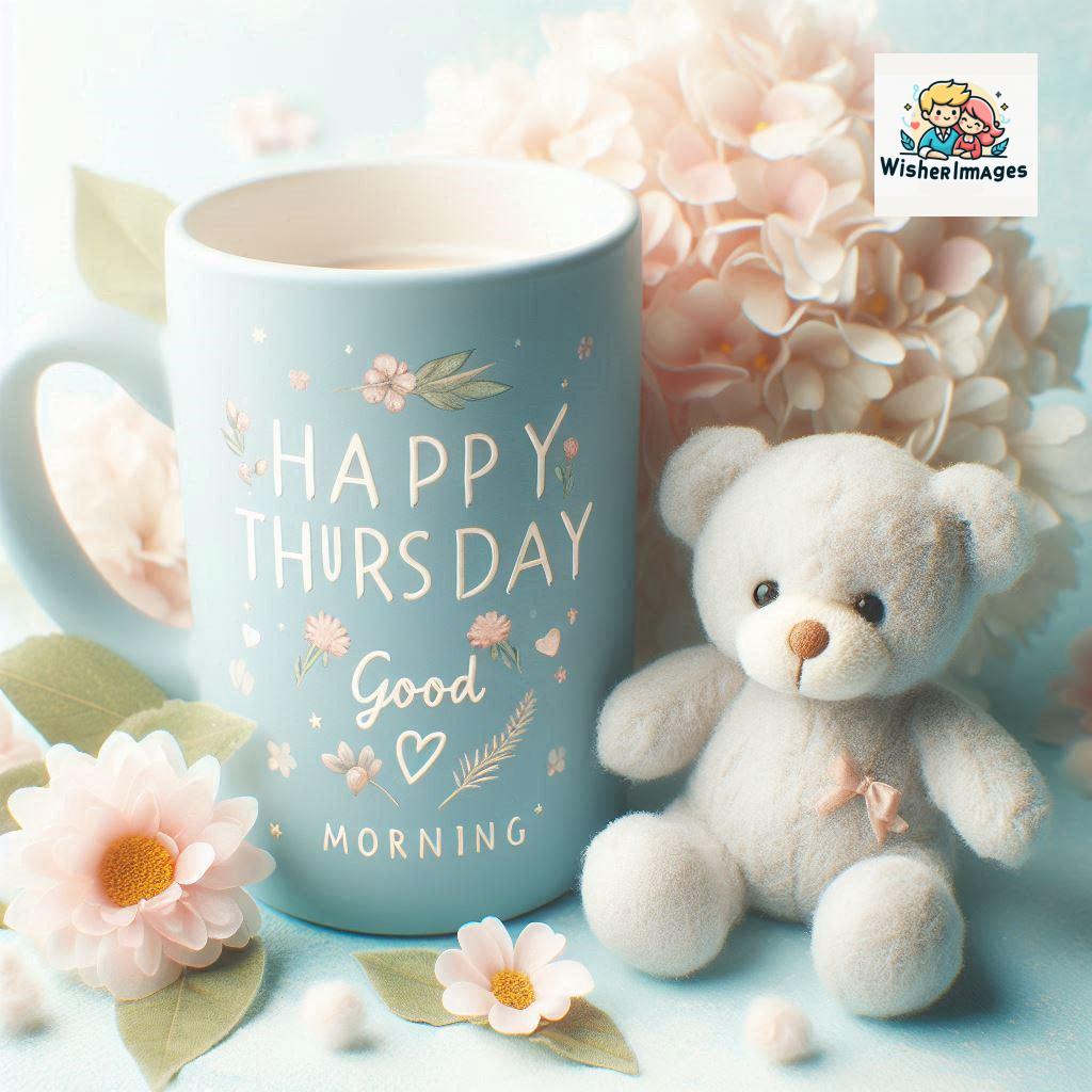 happy thursday good morning images for whatsapp in english thursday good morning images with cup flowers ()