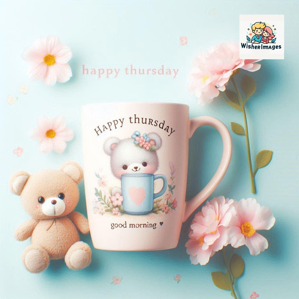 happy thursday good morning images for whatsapp in english thursday good morning images with cup flowers ()