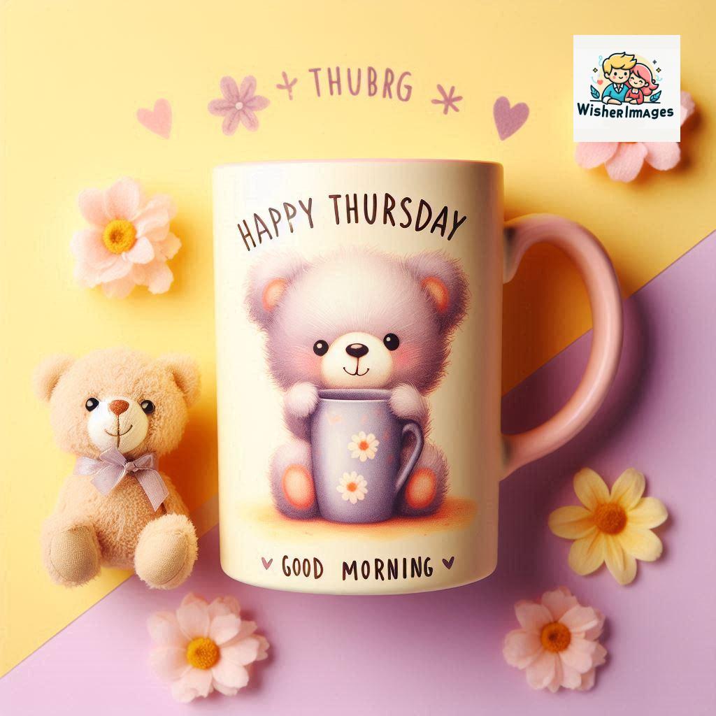 happy thursday good morning images for whatsapp in english thursday good morning images with cup flowers ()