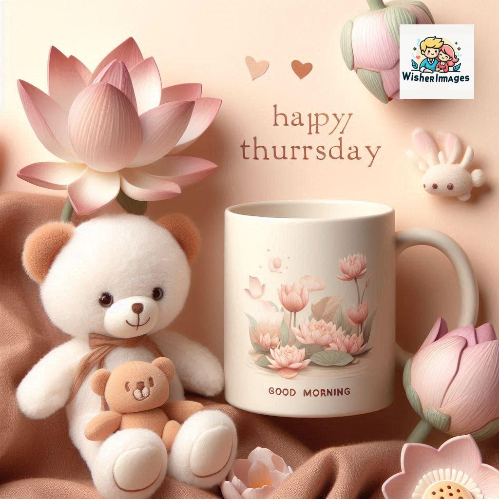 happy thursday good morning images for whatsapp in english thursday good morning images with cup flowers ()